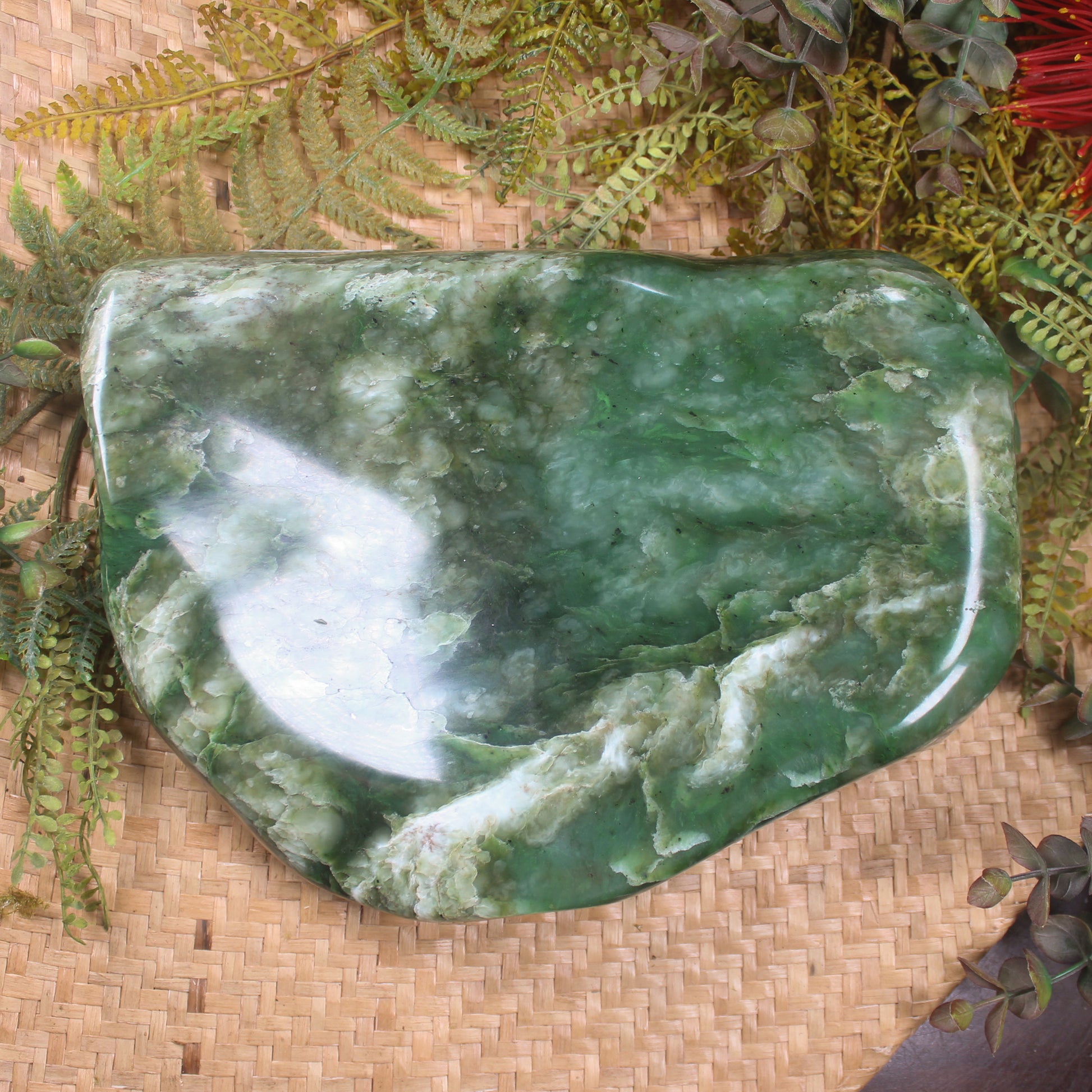 NZ Greenstone Bowl Hapopo Pounamu