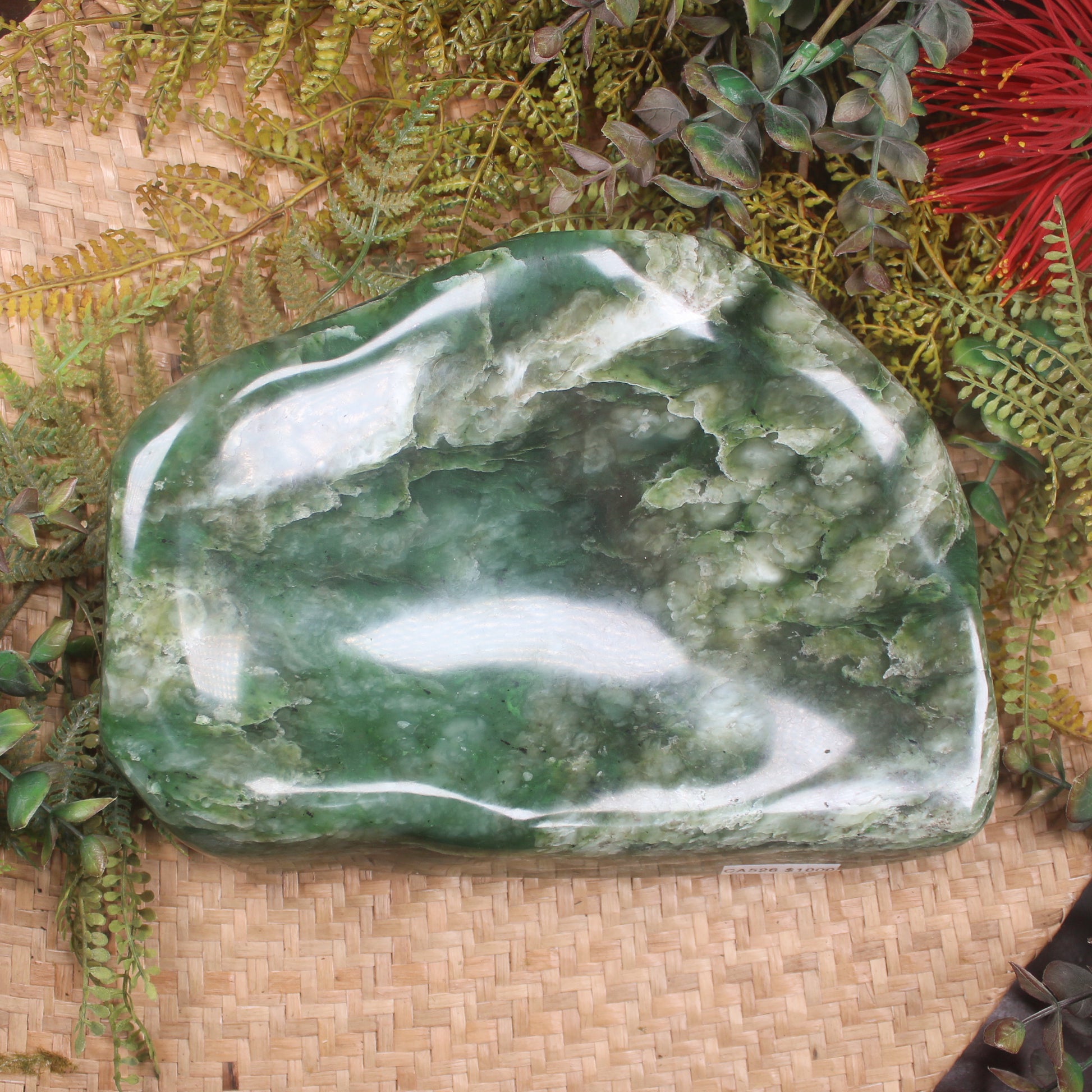 NZ Greenstone Bowl Hapopo Pounamu