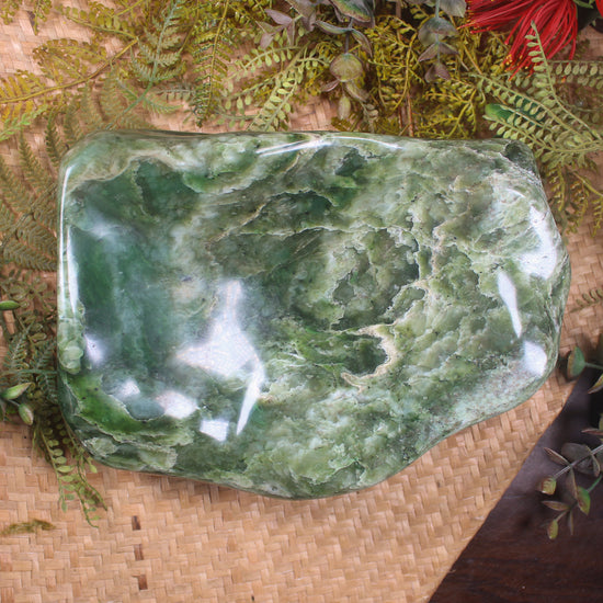 NZ Greenstone Bowl Hapopo Pounamu