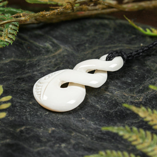 NZ Bone Small Twist Pendant (BW096)