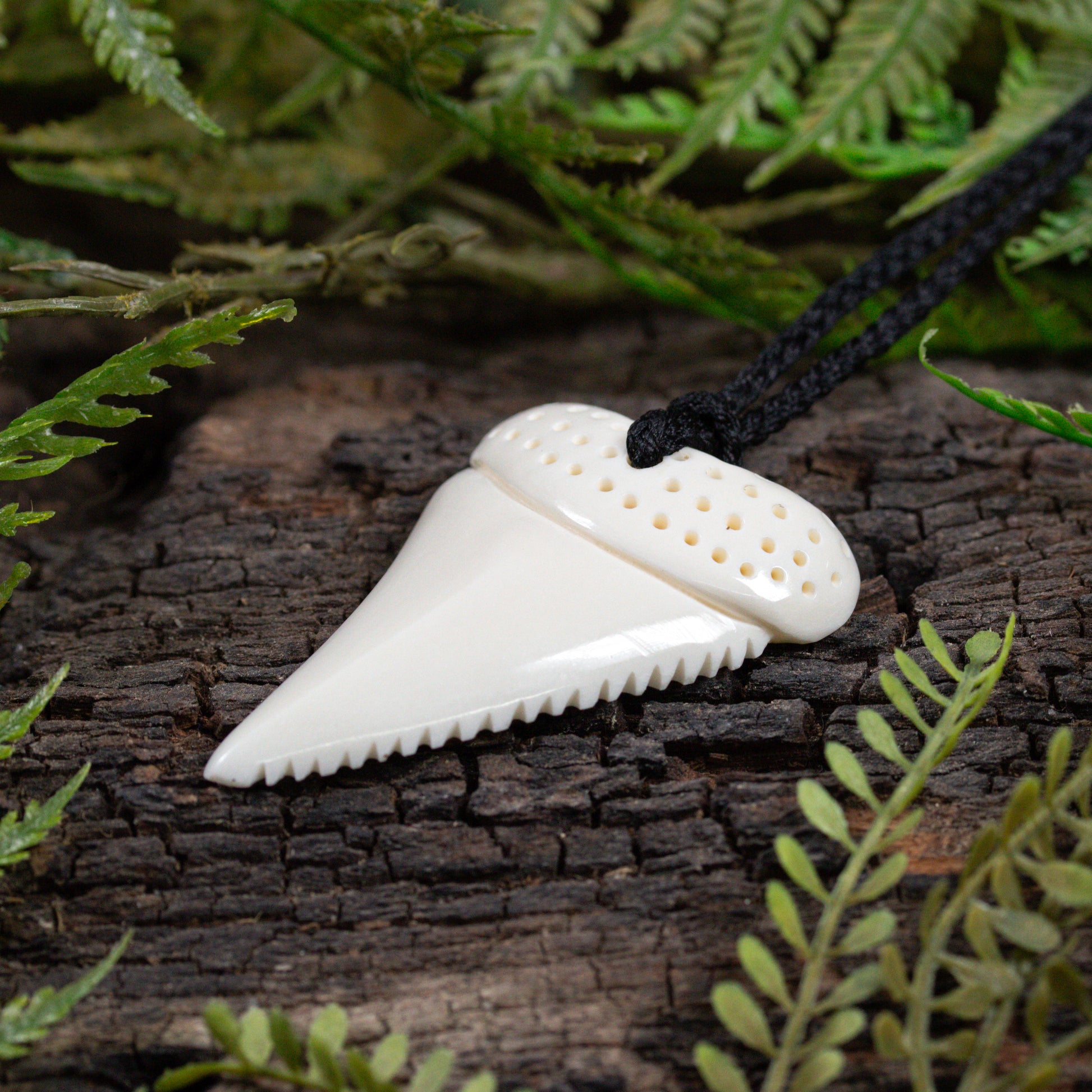 Bone Small Niho Taniwha Tooth Pendant