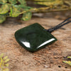 NZ Greenstone Small Freeform Toki Pendant (BT621) Kawakawa Pounamu