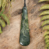 NZ Greenstone Large Freeform Roimata Pendant (BT623) Kawakawa Pounamu