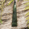 NZ Greenstone Medium Freeform Toki Pendant (BT630) Rimu Pounamu