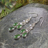 NZ Greenstone and Pearl Linked Drop Earrings (BW738) Hapopo Pounamu