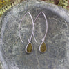 Roimata or Teardrop earrings carved from Rimu Pounamu - NZ Greenstone