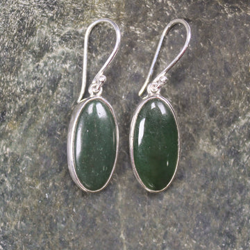 Roimata or Teardrop earrings carved from Kawakawa Pounamu - NZ Greenstone