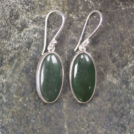 Roimata or Teardrop earrings carved from Kawakawa Pounamu - NZ Greenstone