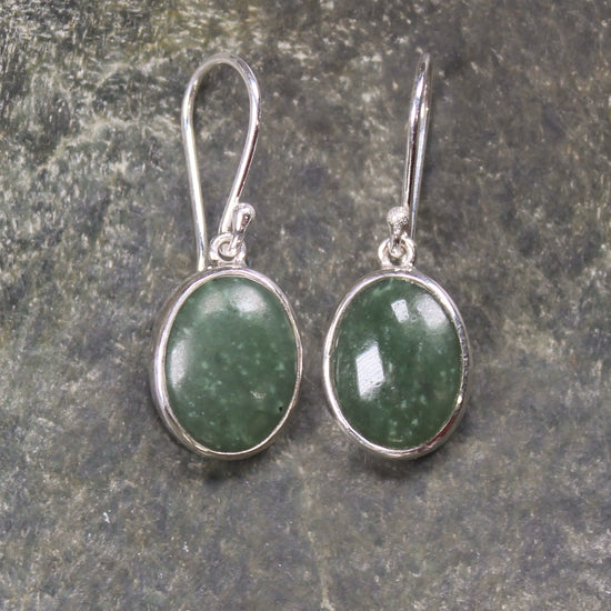 Roimata or Teardrop earrings carved from Hapopo Pounamu - NZ Greenstone