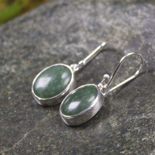 Roimata or Teardrop earrings carved from Hapopo Pounamu - NZ Greenstone