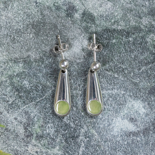 NZ Greenstone XSmall Roimata Earrings Hapopo Pounamu