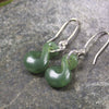 Twist Earrings carved from Hapopo Pounamu - NZ Greenstone