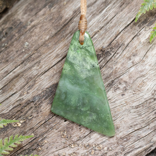 NZ Greenstone Small Freeform Pendant  Hapopo Pounamu