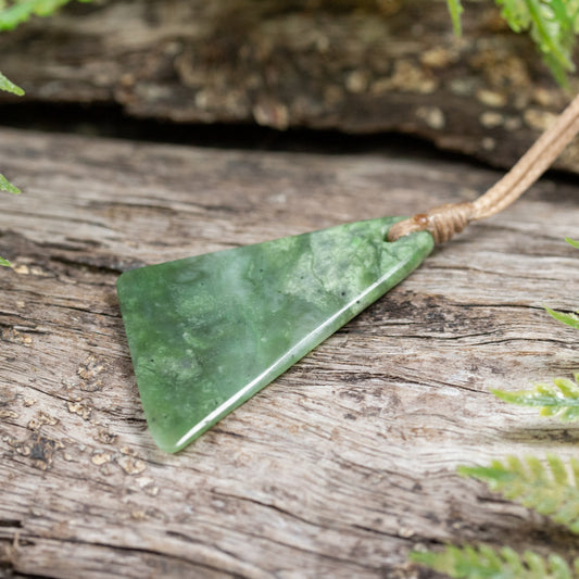 NZ Greenstone Small Freeform Pendant  Hapopo Pounamu