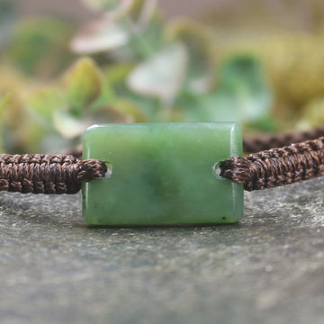 Adjustable cord bracelet with Hapopo Pounamu