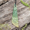 NZ Greenstone Medium Freeform Toki Pendant Flower Jade Pounamu