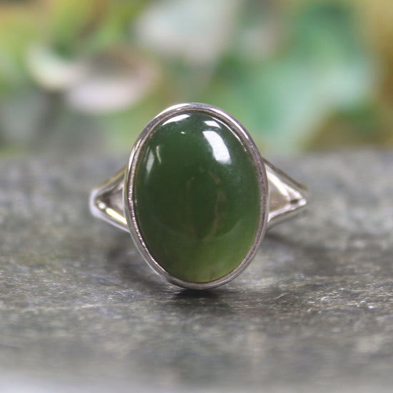 Ring with Kawakawa Pounamu