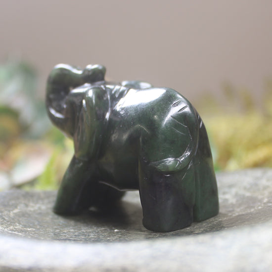 Kawakawa Pounamu Elephant Sculpture