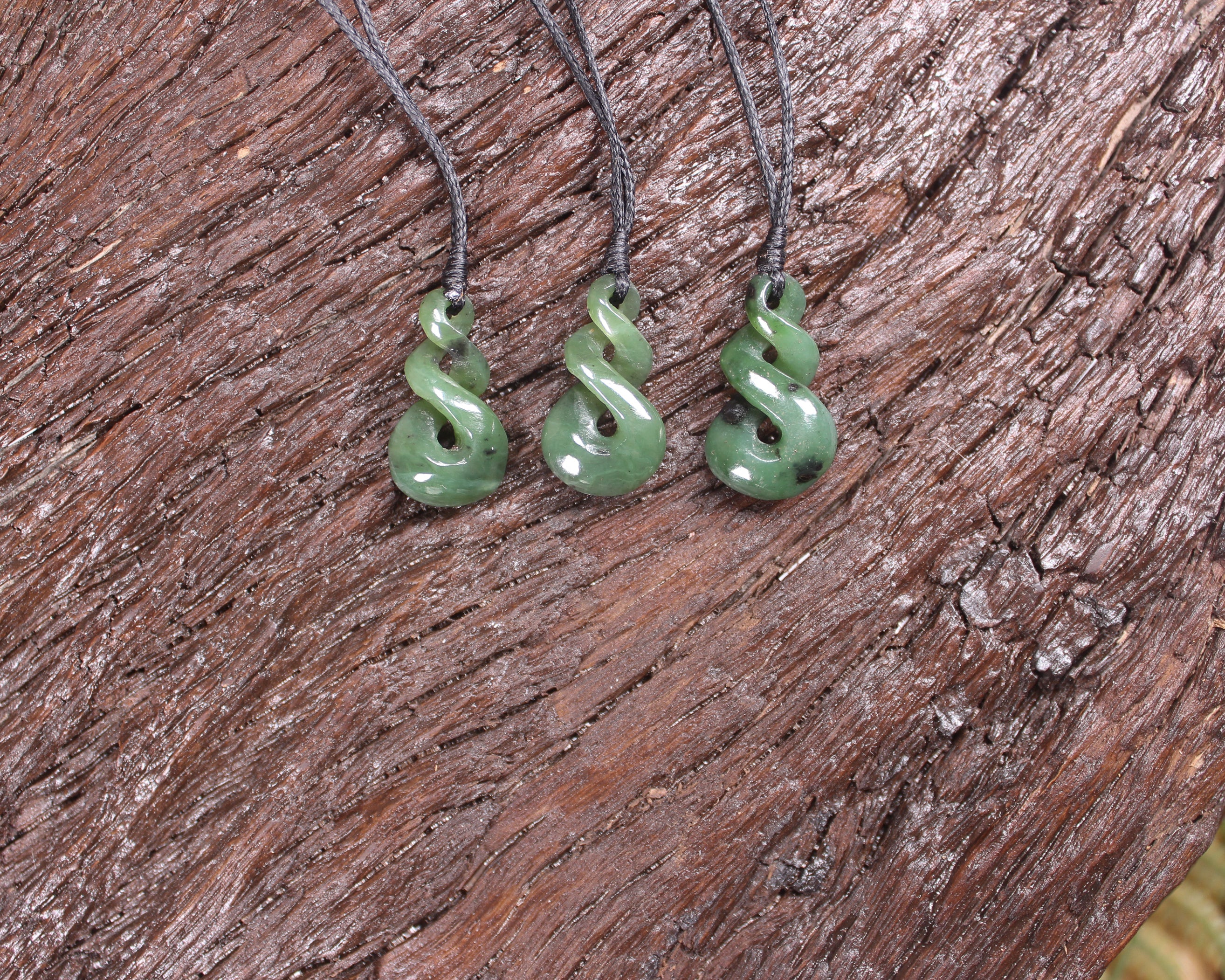 Earrings carved from Hapopo Pounamu - NZ Greenstone