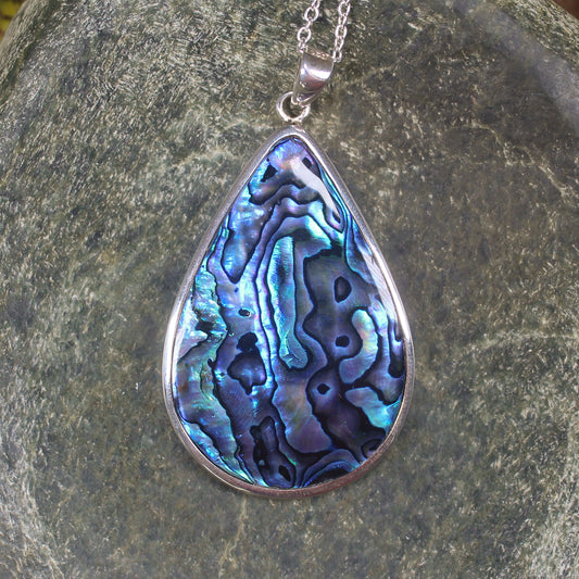 Sterling Silver Medium Pāua Shell Pendant