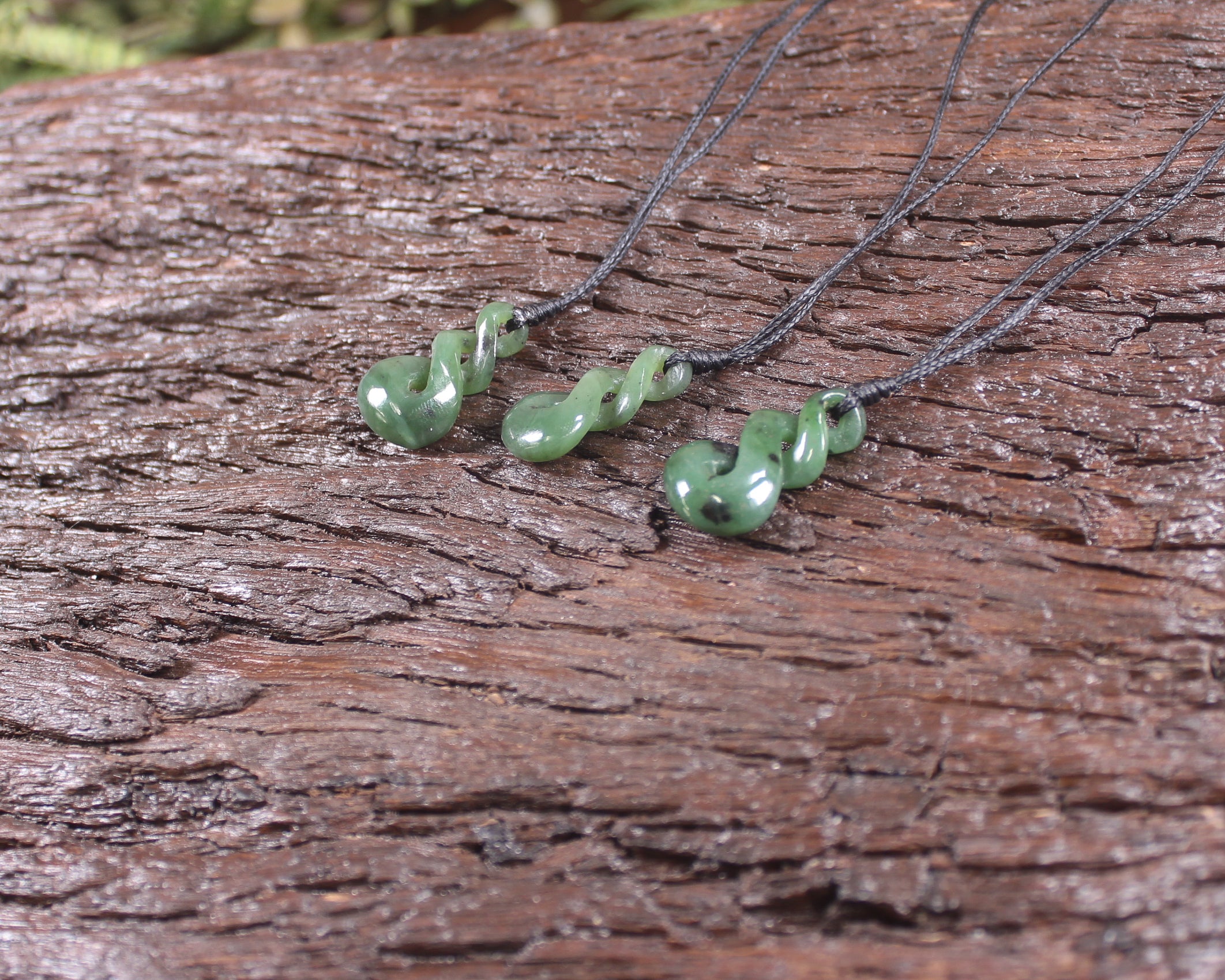 Earrings carved from Hapopo Pounamu - NZ Greenstone