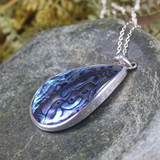 Sterling Silver Medium Pāua Shell Pendant