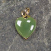 Hapopo Pounamu Heart pendant with gold plated setting