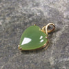 Hapopo Pounamu Heart pendant with gold plated setting