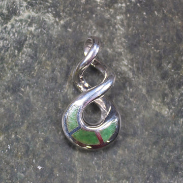 Hapopo Pounamu pendant set in Sterling Silver - NZ Greenstone
