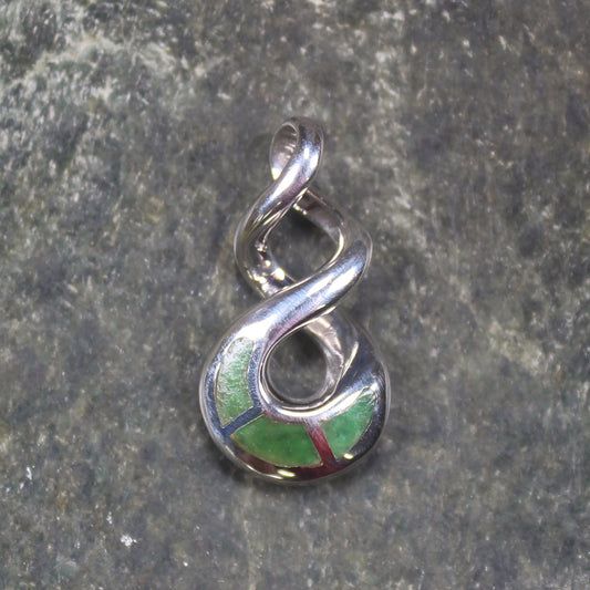 Hapopo Pounamu pendant set in Sterling Silver - NZ Greenstone