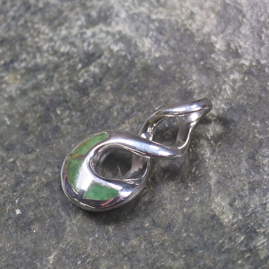 Hapopo Pounamu pendant set in Sterling Silver - NZ Greenstone