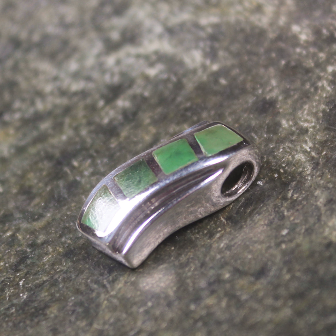 Hapopo Pounamu pendant set in Sterling Silver - NZ Greenstone