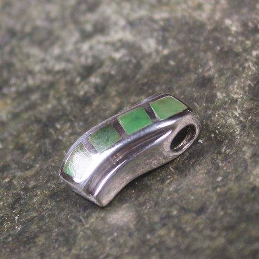 Hapopo Pounamu pendant set in Sterling Silver - NZ Greenstone