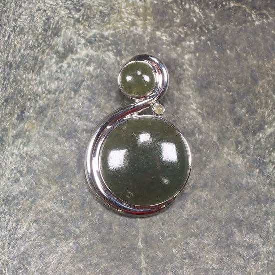 Rimu Pounamu pendant set in Sterling Silver - NZ Greenstone