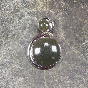 Rimu Pounamu pendant set in Sterling Silver - NZ Greenstone
