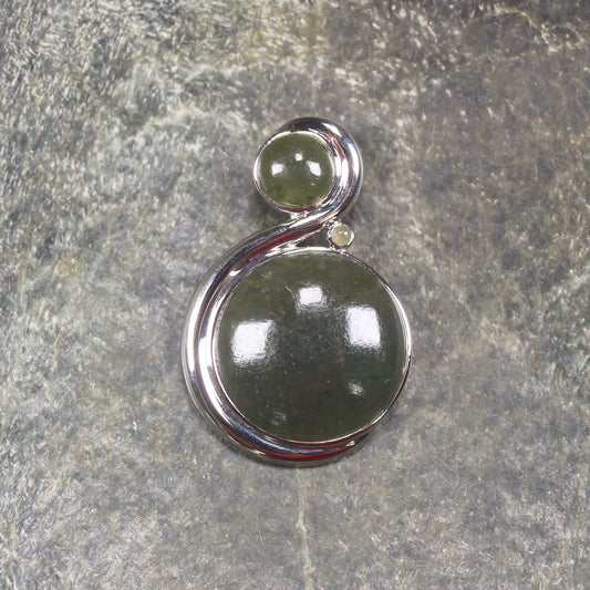 Rimu Pounamu pendant set in Sterling Silver - NZ Greenstone