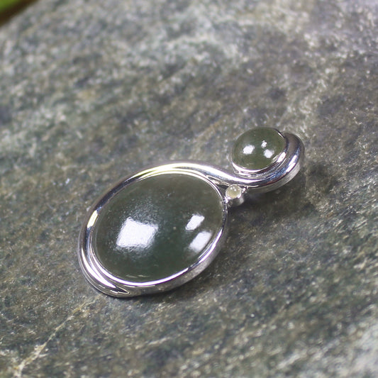 Rimu Pounamu pendant set in Sterling Silver - NZ Greenstone