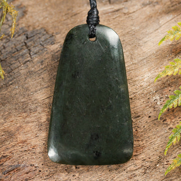 NZ Greenstone Small Freeform Toki Pendant (BT662) Rimu Pounamu