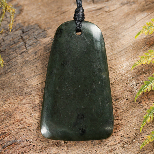 NZ Greenstone Small Freeform Toki Pendant (BT662) Rimu Pounamu