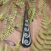 Roimata or Teardop with Koru carved from Kawakawa Pounamu - NZ Greenstone