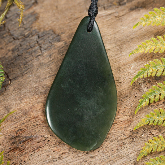 NZ Greenstone Small Freeform Pendant (BT659) Kawakawa Pounamu