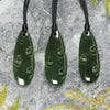 NZ Greenstone Small Roimata with Koru Pendant (BW416) Kawakawa Pounamu