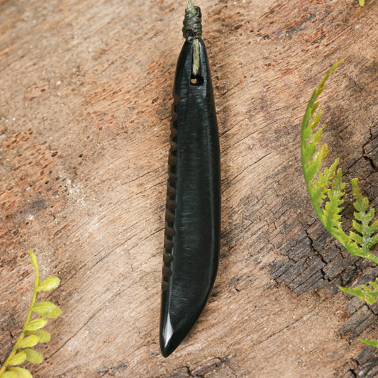 NZ Greenstone Small Freeform Pendant (BT723) Kawakawa Pounamu