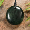 NZ Greenstone Medium Freeform Porowhita Pendant (BT720) Kawakawa Pounamu