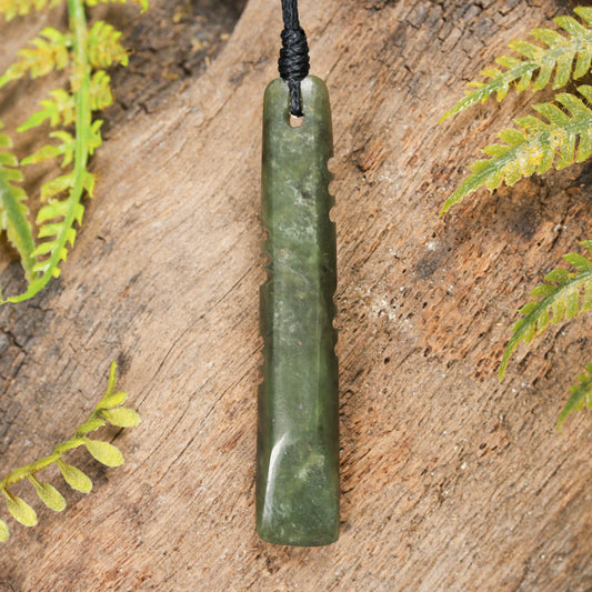 NZ Greenstone Small Freeform Toki Pendant (BT722) Rimu Pounamu