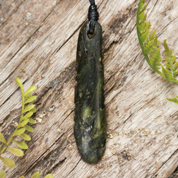 NZ Greenstone Small Freeform Roimata Pendant (BT713) Douglas Creek Pounamu