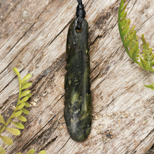 NZ Greenstone Small Freeform Roimata Pendant (BT713) Douglas Creek Pounamu
