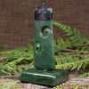 NZ Greenstone Toki with Koru Sculpture (CB549) Hapopo Pounamu