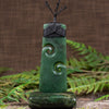 NZ Greenstone Toki with Koru Sculpture (CB549) Hapopo Pounamu