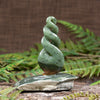 NZ Greenstone Twist Sculpture (CB550) Flower Jade Pounamu